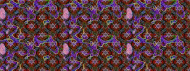 Raster illüstrasyonu. Çizim çiçek deseni duvar kâğıdı olarak kullanılabilir. Çiçekler kahverengi, kırmızı ve gri renklerde.