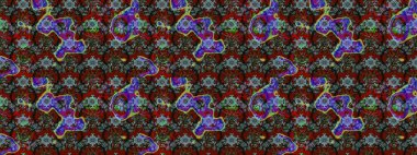 Çizim stili kırmızı, kahverengi ve gri renkler. El yapımı çiçek ve bitki koleksiyonu. Şirin karalamalı çiçek desenli çizim. Raster illüstrasyonu. Raster illüstrasyonu.