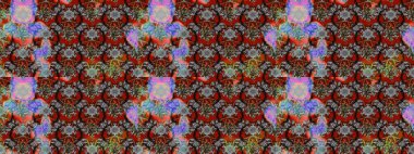 Renkli gri, kahverengi ve kırmızı çizim kalıpları. Gri, kahverengi ve kırmızı renkte çiçekler. Doodle tarzı. Elle çizilmiş sonbahar çiçeği deseni. Tekstil ve kapak tasarımı için mükemmel.