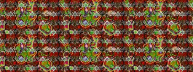 Raster illüstrasyonu. Çiçekler kahverengi, kırmızı ve gri renklerde. Çizim çiçek deseni duvar kağıdı için kullanılabilir.