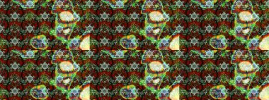 Yeşil, kahverengi ve kırmızı renkte çiçekler. Raster illüstrasyonu. Çizim çiçek deseni duvar kağıdı için kullanılabilir.