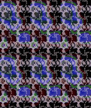 Raster illüstrasyonu. Bahar çiçekleriyle güzel bir çiçek deseni çizmişsin. Güzel kumaş deseni.