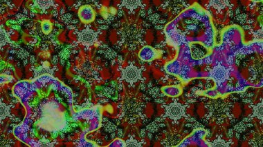 Düz Çiçek Elementleri Tasarımı. Yeşil, gri ve kahverengi renkli çiçekler. Renkli Yaz Temalı eskiz kalıbı. Sevimli çiçek raster deseni.