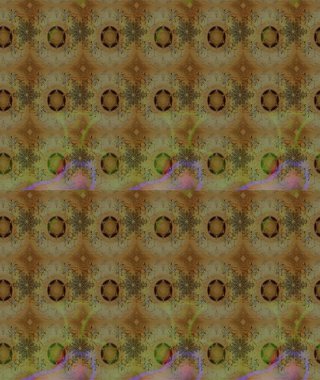 Çiçek buketleriyle klasik bir eskiz şekli. Raster illüstrasyonu. Kahverengi renklerde.