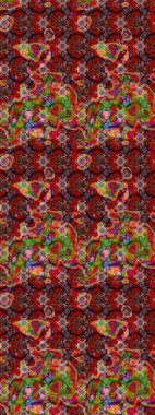 Sevgililer günü ve tebrik kartı konsepti için şık bir davetiye. Çiçek kompozisyonu, el boyası, hassas şablon. Üst manzara, yumuşak kahverengi, kırmızı ve yeşil renkli. Manzaralı çiçek deseni.