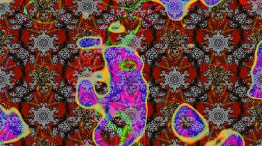 Suluboya çizim kalıbı. Çiçekler suluboya stilinde gri, kahverengi ve kırmızı renktedir. Çiçek izi.