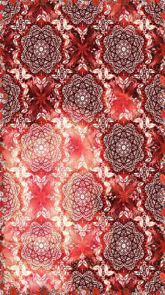 Renkli Bahar Temalı Kusursuz Arkaplan. Raster illüstrasyonunda kusursuz çiçek deseni. Düz Çiçek Elementleri Tasarımı. Süslü kumaş deseni.