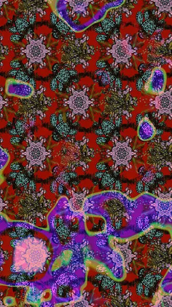 Çiçekler kırmızı, kahverengi ve gri renklerde. Çiçek desenli eskiz, darbeler, sıçramalar, yaz çiçekleri. Raster illüstrasyonu.