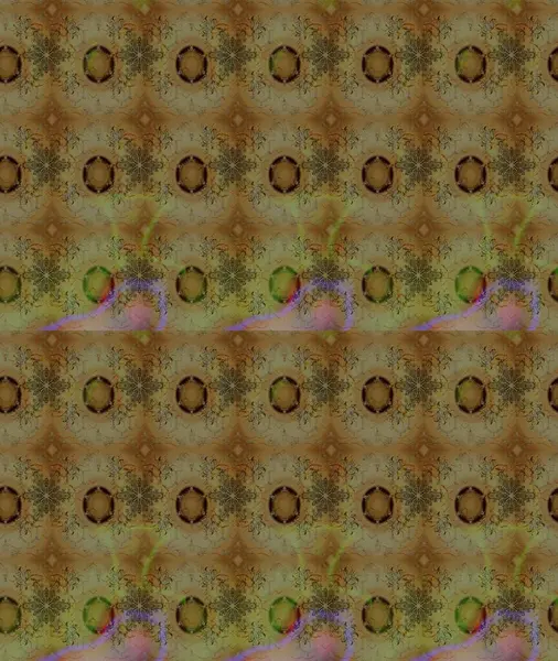 Çiçek buketleriyle klasik bir eskiz şekli. Raster illüstrasyonu. Kahverengi renklerde.