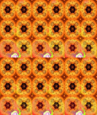 Raster illüstrasyonu. Düz Çiçek Elementleri Tasarımı. Turuncu renkte zarif çiçekli suluboya. Renkli Bahar Teması çizim şablonu.