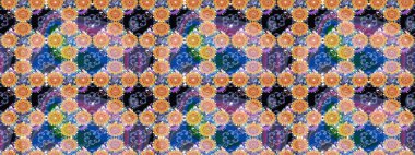 Düz Çiçek Elementleri Tasarımı. Raster illüstrasyonundaki çiçek desenli çizim. Mavi renkli çiçekler. Renkli Yaz Teması çizim şablonu.