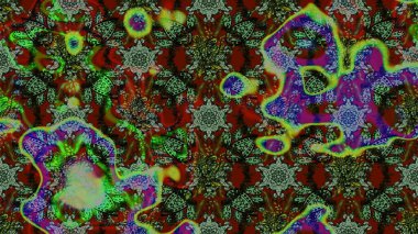 Düz Çiçek Elementleri Tasarımı. Yeşil, gri ve kahverengi renkli çiçekler. Renkli Yaz Temalı eskiz kalıbı. Sevimli çiçek raster deseni.