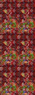 Sevgililer günü ve tebrik kartı konsepti için şık bir davetiye. Çiçek kompozisyonu, el boyası, hassas şablon. Üst manzara, yumuşak kahverengi, kırmızı ve yeşil renkli. Manzaralı çiçek deseni.