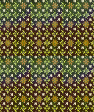 Raster illüstrasyonu. Yeşil kıvırcık çiçekler yeşil renkte şekillenir. Klasik çiçek tasarım elementleri.