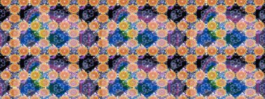 Düz Çiçek Elementleri Tasarımı. Raster illüstrasyonundaki çiçek desenli çizim. Mavi renkli çiçekler. Renkli Yaz Teması çizim şablonu.