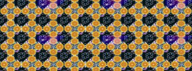 Raster Illustrasyon 'daki Çiçek Deseni' nin son moda çizimi. Renkli Yaz Temalı eskiz kalıbı. Güzel kumaş deseni. Düz Çiçek Elementleri Tasarımı.