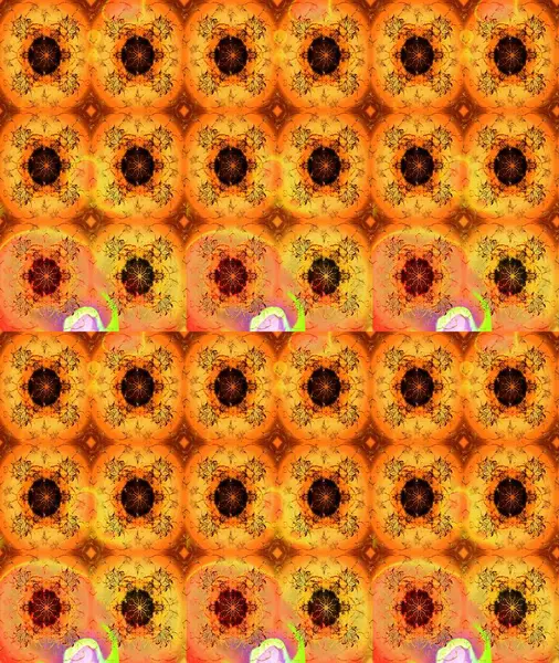 Raster illüstrasyonu. Düz Çiçek Elementleri Tasarımı. Turuncu renkte zarif çiçekli suluboya. Renkli Bahar Teması çizim şablonu.