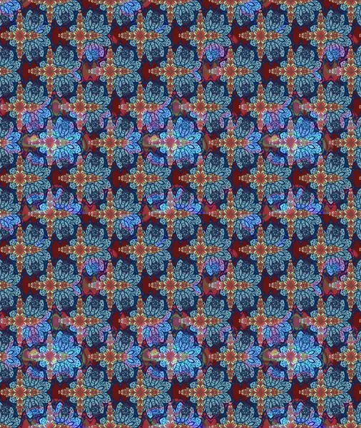 Mavi renklerde. Mavi renkli mavi papatya deseni. Raster illüstrasyonu.