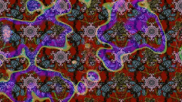 Renkli Bahar Teması eskiz kalıbı. Zentangle soyut çiçekleri. Düz Çiçek Elementleri Tasarımı. Güzel kumaş deseni. Karalama çiçeği. Raster illüstrasyonu.