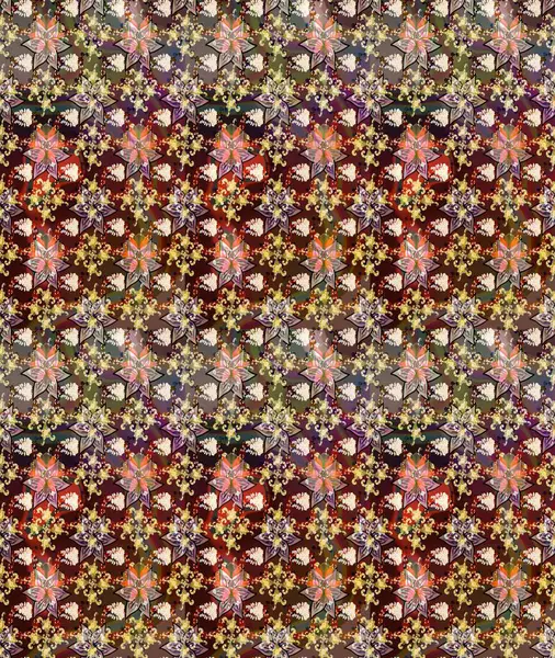 Kahverengi renkte çiçekli çiçek deseni. Suluboya tarzında kahverengi renkte çiçekler.