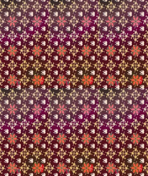 Düz Çiçek Elementleri Tasarımı. Güzel çiçek deseni. Kahverengi renkli çiçekler. Renkli Bahar Teması çizim şablonu.