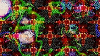 Şirin çiçekli, desenli, siyah renkli renkli bir eskiz. El çizimi çiçek çizimi deseni (fayans). Tekstil için suluboya çizim deseni.