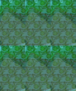 Küçük çiçekteki sevimli çiçek deseni. Raster illüstrasyonu. Soyut çiçek çizim kalıbı arka planı. Raster deseni. Yeşil renklerde.