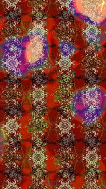 Organik motif arka planı. Çizim kalıbı. Ultraviyole kumaş deseni. Raster illüstrasyonu.