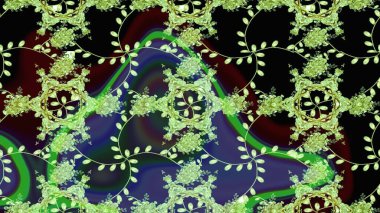 Renkli Bahar Teması eskiz kalıbı. Şirin çiçek elementleri. Taslak desenli, modaya uygun kumaş deseni. Düz Çiçek Elementleri Tasarımı. Raster illüstrasyonu.