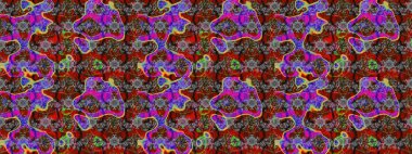 Suluboya çiçekli çiçek deseni. Gri, kırmızı ve kahverengi renkli güzel bir tekstil. Raster illüstrasyonu.