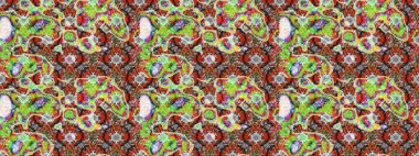 Renkli Bahar Teması eskiz kalıbı. Çiçeksel fantezi tasarımı ve parlak bir arka plan çizimi. Düz Çiçek Elementleri Tasarımı.