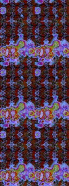 Raster illüstrasyonu. Çizim çiçek deseni duvar kâğıdı olarak kullanılabilir. Kahverengi, mor ve mavi renkte çiçekler.