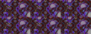 VarisoloBrown, menekşe ve gri raster çizimi. Küçük çiçekteki sevimli çiçek deseni. Birçok kahverengi, mor ve gri soyut çiçekli tropik çizim deseni.