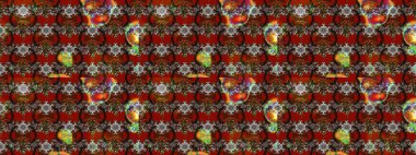 Çiçekler kahverengi, kırmızı ve gri renklerde. Çizim çiçek deseni duvar kâğıdı olarak kullanılabilir. Raster illüstrasyonu.