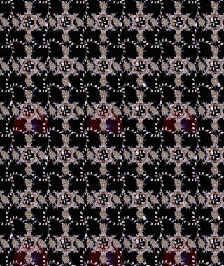 Raster illüstrasyonu. Çiçekli karalama şeklinde Raster çiçek deseni. Yumuşak, bahar çiçekleri siyah, nötr ve kahverengi renklerde.