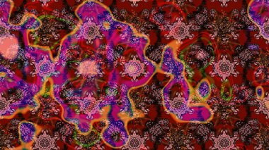 Çiçekli çiçek deseni, suluboya. Kahverengi, kırmızı ve pembe renkte çiçekler. Renkli bahar temalı eskiz kalıbı. Düz Çiçek Elementleri Tasarım Raster illüstrasyonu.