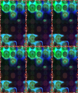 Küçük çiçekteki sevimli çiçek deseni. Gri ve mavi renkte çiçekler.