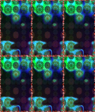 Küçük çiçekteki sevimli çiçek deseni. Gri ve mavi renkte çiçekler.