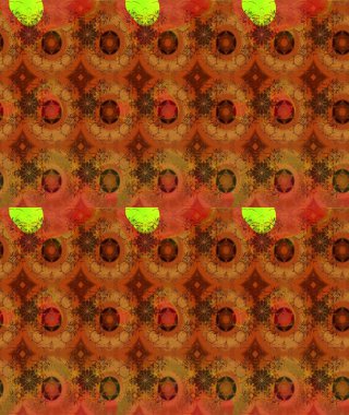 Kahverengi renklerde bahar çiçekleri. Raster illüstrasyonu. Patlayan çiçekler soyut olarak yerleştirilmiş. Raster deseni.