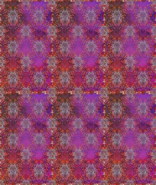 Düz Çiçek Elementleri Tasarım Raster illüstrasyonu. Çiçekli, suluboya desenli kusursuz çiçek deseni. Mor ve kahverengi renkte çiçekler. Renkli Bahar Teması: Kusursuz Arkaplan.