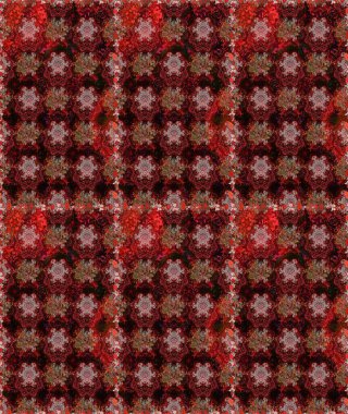 Kahverengi ve kırmızı çiçekli kusursuz desen, suluboya çiçek deseni, sevimli çiçek, duvar kağıdı, kart veya kumaş için fayanslı. Raster - stok.