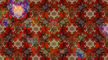 Egzotik çiçekler, kahverengi, kırmızı ve bej renkler üzerine botanik, parlak klasik doğa. Klasik tropikal doğal elementlerin suluboya seti. Raster illüstrasyonu.