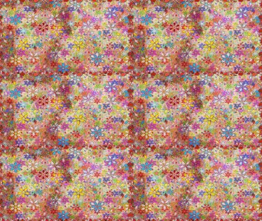 Raster hisseleri. Tarafsız ve pembe çiçekler. Kusursuz bir arka plan modeli. Suluboya, elle çizilmiş.