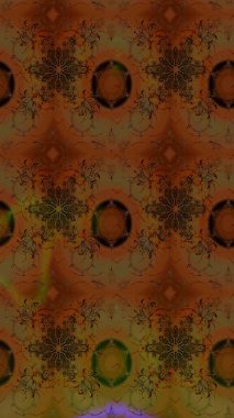 Raster Floral Illustration, Asyalı tekstil. Kahverengi renkli etnik çiçeklerle zarif bir eskiz deseni..