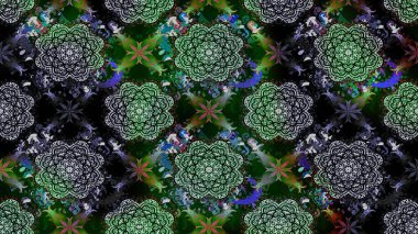 Raster illüstrasyonu. Siyah renklere karalamalı çiçek deseni çiz.