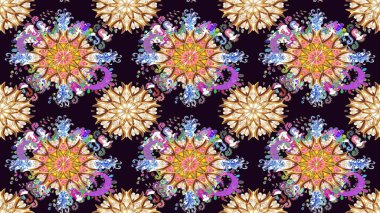 Siyah çiçekli bahar çiçekleri. Küçük renkli çiçekler. Motley illüstrasyonu. Küçük çiçekte güzel bir desen. Moda baskıları için zarif bir şablon.