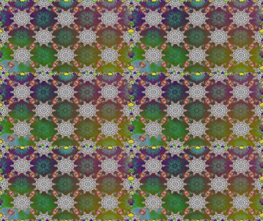 Yeşil ve gri renkli çiçekler. Raster düz çiçekleri pürüzsüz desen. Tasarım hediye paketi, tebrik kartları, posterler ve afiş tasarımı.