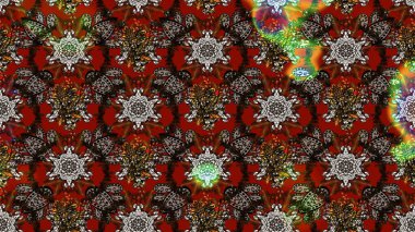 Parlak renkli çiçekleri ve kahverengi, kırmızı ve gri renkte yaprakları olan harika bir çiçek deseni. Modern çiçek arkaplanı. Halk tarzı. Moda baskıları için zarif bir şablon.