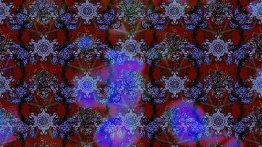 Düz Çiçek Elementleri Tasarımı. Chichi 'nin kumaş kalıbını çiz. Çiçek deseni. Raster illüstrasyonu. Renkli Bahar Teması çizim şablonu.