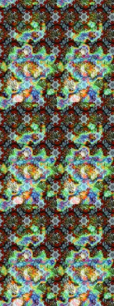 Raster illüstrasyonundaki çiçek desenli çizim. Çiçekler suluboya stilinde yeşil, mavi ve nötr renklerde.